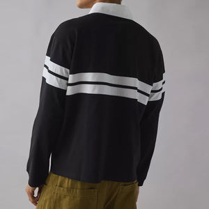 <span class=keywords><strong>Polo</strong></span> de <span class=keywords><strong>rugby</strong></span> vintage pour homme de haute qualité, coupe décontractée, design à rayures contrastées, <span class=keywords><strong>polo</strong></span> rétro épais - Product Image 2