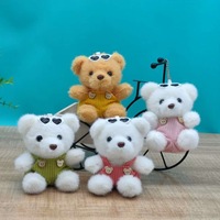 Lunettes de soleil pendentif ours mignon créatif à la mode porte-clés en peluche poupée jouet accessoire sac pour enfants pour couples sac porte-clés
