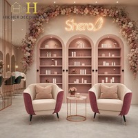 Meubles de présentation de luxe pour salon de beauté, unités de présentation personnalisées, comptoir de maquillage, design 3D, livraison et installation porte-à-porte