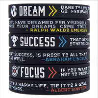 Bracelets en silicone personnalisés Sport et mode personnalisés Focus Succès Bracelets en caoutchouc de rêve
