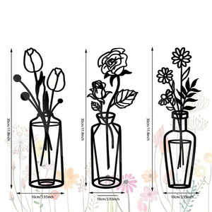 <span class=keywords><strong>Décoration</strong></span> murale en métal noir de luxe créative, vase en métal, artisanat métallique personnalisé, <span class=keywords><strong>décoration</strong></span> murale pour la <span class=keywords><strong>maison</strong></span>, <span class=keywords><strong>décoration</strong></span> intérieure, vente en gros d'usine - Product Image 3