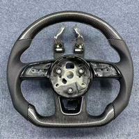 Volant chauffant et vibrant personnalisé en fibre de carbone et suède, compatible avec Audi 08 TT Sline A6 C7.5 S8 B8 A5 B9 A8 S4 C7 C6 S6 Q3 RS7