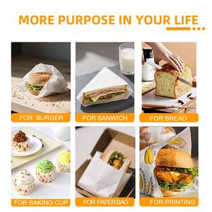 Gobelets de cuisson en papier sulfurisé non imprimés personnalisés 30g - Résistants à la chaleur pour hamburgers et pain, pour la cuisson alimentaire personnalisée - Product Image 2