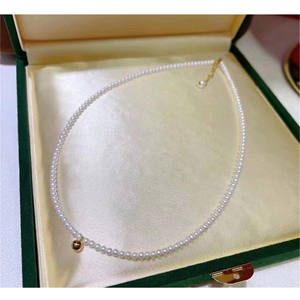 Collar de Perlas Naturales de Agua Dulce de 4-4.5mm con Cadena Espiral, Color Blanco Brillante, Regalo para Mujer - Product Image 5