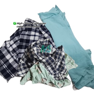 Venta al por mayor 10kg 25kg Trapos de limpieza industrial de algodón 100% de colores mezclados Trapos de camiseta de limpieza cortada - Product Image 3