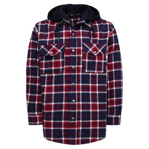 Camisas de Trabajo Ignífugas de Franela con Capucha Desmontable de Algodón a Cuadros, Diseño Nuevo, 8.5OZ, CAT2, Resistentes al Fuego, Venta al Por Mayor - Product Image 1