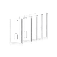 Clip porte-carte d'identité en acrylique haute transparence, impression sérigraphique, design moderne et élégant, sans fermeture, pour cartes de visite