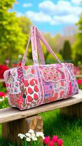 Sac de voyage matelassé en coton, grand sac de voyage fait main, léger, durable, en matière douce, idéal pour la salle de sport, le travail, les week-ends et les vacances - Product Image 4