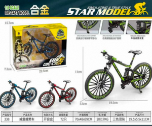 Bicicleta de aleación modelo Star, escala 1:8, bicicleta fundida a presión de 19,6x5,5x11 cm con amortiguador para niños de 4 a 6 años - Product Image 3