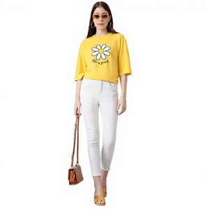 Camiseta Gráfica para Mujer, Superventas, Algodón Jersey, Manga Corta, Estampada, Informal, Marca Privada, Fabricante OEM, Venta al Por Mayor - Product Image 1