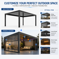Großhandel Pergola mit Dach Verstellbare Lamellen Integrierte Regenrinne für Terrasse Hinterhof Wohninstallation