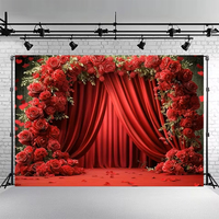 Latar Belakang Bunga Mawar Spanduk Pesta Musim Panas Dinding Bunga Dekorasi Ulang Tahun Pernikahan Latar Belakang Pernikahan Pengantin Studio Fotografi