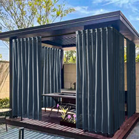 Rideau de fenêtre translucide moderne toutes saisons en polyester imperméable sur mesure avec œillets pour patio