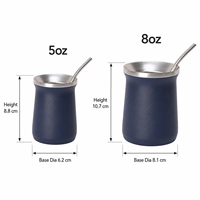 Tasse à café/thé mini Yerba Mate isotherme à double paroi en acier inoxydable 304 de 5,8 oz avec paille, idéale pour le camping – Nouveauté très demandée