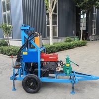 Nouvelle plateforme de forage de puits d'eau mobile sur roues, alimentée au diesel, 25 CV, avec une profondeur de forage maximale de 150 m