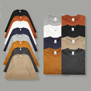 상품 재고 봄과 가을 새로운 캐주얼 패션 와일드 라운드 넥 남성 느슨한 색상 차단 긴팔 남성 티셔츠