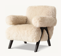 Canapé en tissu pour salon moderne, fauteuil en peau de mouton à poils longs, mobilier de maison
