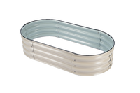 Kit de pots de lit surélevés en métal crème moderne pour jardin, grand/petit revêtement de haute qualité, ensemble de jardinières de sol pour pépinière, pot de fleurs fonctionnel
