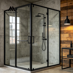 Mars Villa SGCC CE EN12150 Projet d'hôtel standard Porte à charnière certifiée pour entreprise Cabine de douche sans cadre personnalisée - Product Image 1