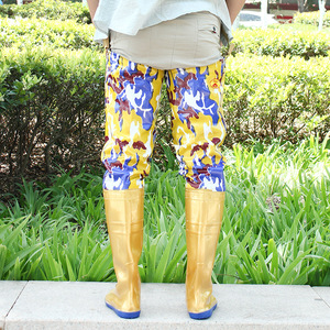 Bottes de pluie pour homme Golden Boot, camouflage jaune, extra longues, pour la plantation du riz, au-dessus du genou, antidérapantes, résistantes à l'usure - Product Image 3