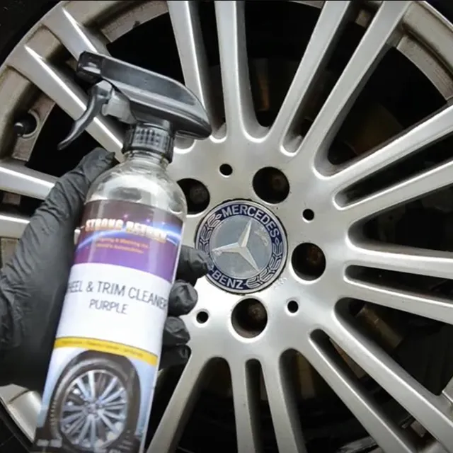 Automotive detailing brake rail dust purple spurgo wheel pH balanced iron-contamine remover rim cleaner per pneumatici
