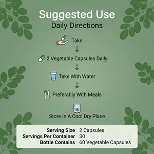 Cápsulas de Complejo de Hoja de Moringa Oleifera OEM ODM, 1300 mg, 60 Unidades, Marca Privada - Product Image 2