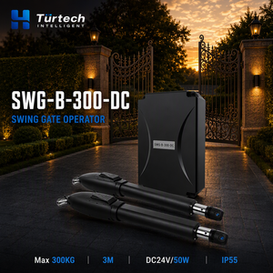 SWG-B-300-DC Moteur de <span class=keywords><strong>portail</strong></span> électrique solaire Turtech avec batterie de secours, étanche, design moderne pour usage extérieur - Product Image 1
