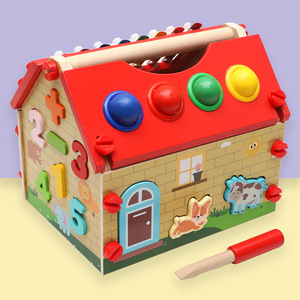 Nouveau <span class=keywords><strong>Montessori</strong></span> en bois éducatif occupé <span class=keywords><strong>maison</strong></span> jouet en bois multifonctionnel jouets pour enfants en bois assemblage <span class=keywords><strong>maison</strong></span> intelligente - Product Image 3