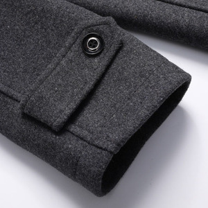 Abrigo de Lana de Longitud Media para Hombre, Chaqueta de Lana con Capucha Desmontable de Doble Capa Gruesa para Hombre, Chaqueta de Invierno para Hombre - Product Image 6