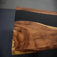 Design moderne dessus de table en résine époxy meubles de maison en bois massif ensemble de table à manger en bois époxy pouvant accueillir dix personnes