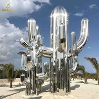 D & Z Yard Decor Desert Beach Project Design Grande sculpture de cactus en métal à vendre