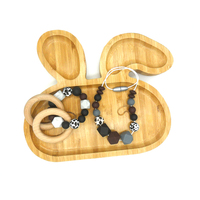 LP Chaîne de perles en silicone léopard à la mode Collier de dentition en perles hexagonales en silicone Collier de dentition pour bébé