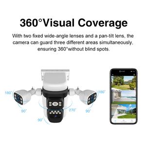 Caméra de sécurité VStarcam CB621SR à faible consommation d'énergie, 9MP, 4K, trois objectifs, WIFI, caméra extérieure IP66, caméras solaires PTZ, stockage sur carte SD, sans fil - Product Image 4
