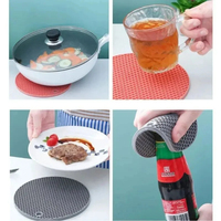 Tapis rond en silicone résistant à la chaleur, sous-verres pour boissons, isolation, antidérapant, support pour casserole, épais, dessous de plat, accessoires de cuisine