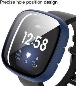 Proveedor Verificado, Funda para Reloj <span class=keywords><strong>Fitbit</strong></span> Versa 4/3, Ancho de Correa de 22 mm, Cristal Templado Esmerilado Sensn1/2, Protector de PC Todo en Uno - Product Image 4