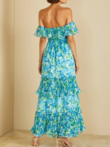 Nuovo Stile Abito Lungo da Donna in Poliestere con Spalle Scoperte, Stile Europeo, Vestibilità Slim, <span class=keywords><strong>Sexy</strong></span>, con Scollo Profondo, Etereo ed Elegante per Tutti i Giorni - Product Image 2