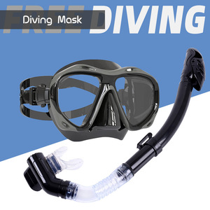 Masque de plongée à double lentille avec tube de plongée entièrement étanche, équipement de plongée en silicone pour adultes, pour les sports nautiques - Product Image 4