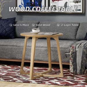 Moderno stile giapponese rotondo camera da letto mobili arredo per la casa in legno massello tavolino da salotto - Product Image 3