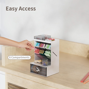 Slanted <b>Drawer</b> Style Four-Tier ABS <b>Plastic</b> Modern Multifunction Desk <b>Storage</b> Box Home Office Organizer Cosmetics Pens School - Product Image 4