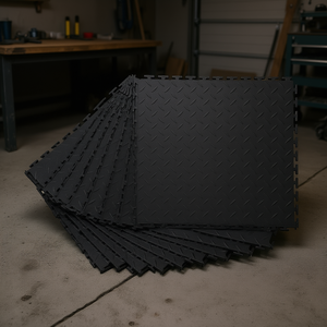 Baldosas Modulares de PVC para Piso de Garaje, 20.2 x 20.2 x 0.2 cm, Diseño de Diamante, Antideslizantes, para Taller, Paquete de 8 - Product Image 2