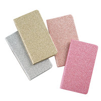 Bloc-notes BECOL en gros, couverture rigide, paillettes brillantes, couverture en cuir PU avec poudre dorée, avec logo personnalisé pour cadeau