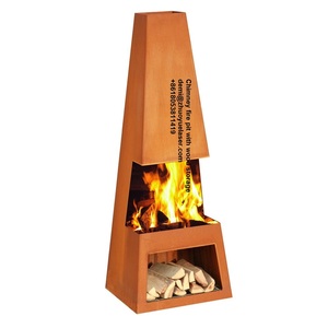 Precio <span class=keywords><strong>bajo</strong></span> <span class=keywords><strong>chimenea</strong></span> al aire libre 500*350*1500mm de acero corten de pozo de <span class=keywords><strong>fuego</strong></span> con madera de almacenamiento - Product Image 5