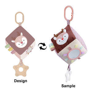 Juguete Educativo Sensorial <span class=keywords><strong>de</strong></span> Peluche Súper Suave en Forma <span class=keywords><strong>de</strong></span> Cubo, Sonajero y Manta <span class=keywords><strong>de</strong></span> Confort para Bebé, Diseño <span class=keywords><strong>de</strong></span> Ciervo <span class=keywords><strong>de</strong></span> <span class=keywords><strong>Dibujos</strong></span> Animados, para Colgar en Cuna o Cochecito, Venta al por Mayor <span class=keywords><strong>de</strong></span> Fábrica - Product Image 1