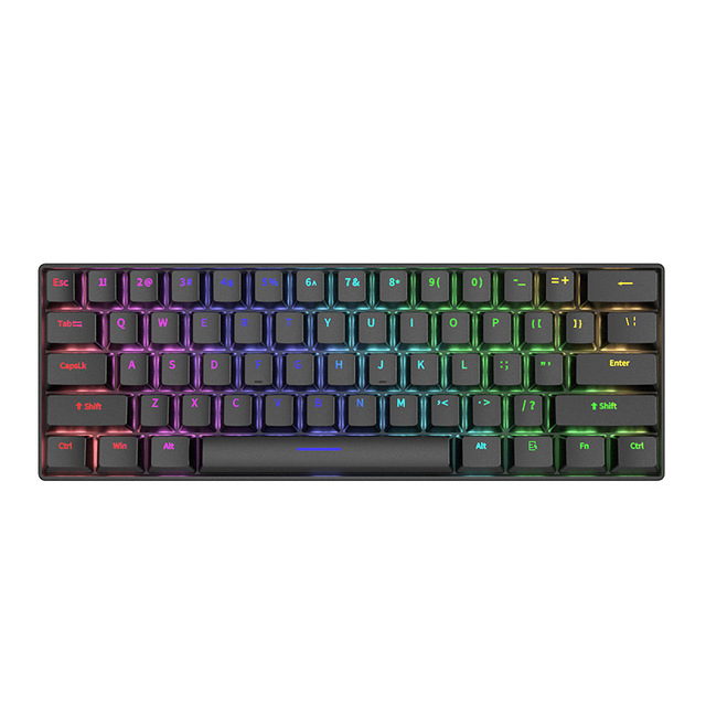 New Simple 61 Keys Optical USB Mechanical Keyboard Cyan Axis RGB Lighting Laptop Wired Gaming Mini Keyboard