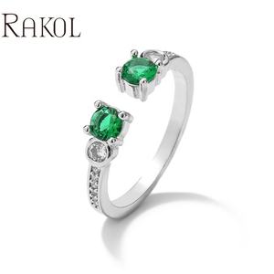 RAKOL RP5193 Bijoux de mode fille glacés Cubic Zirconia Cute Designer Bague réglable - Product Image 3