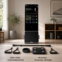 Miroir de fitness intelligent de luxe avec IA, station de gym à domicile avec cadre en alliage d'aluminium et design pliable pour hôtels, yachts et salles de sport à domicile