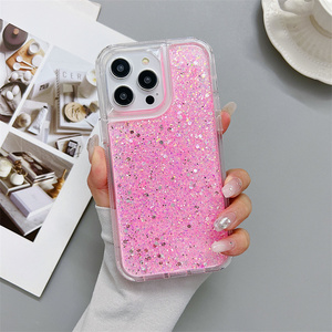Brillant Glitter Goutte Colle Téléphone Cas Hybride PC + TPU Anti-chute Couverture pour Motorola <span class=keywords><strong>Moto</strong></span> G35 G15 G05 G45 G55 G75 G85 - Product Image 3