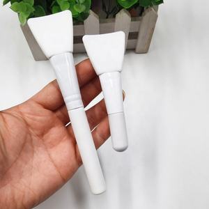Özel etiket saf kısa küçük tüm beyaz silikon yüz yüz Spatula fırça çamur maskesi aplikatör silikon maske krem fırça - Product Image 2