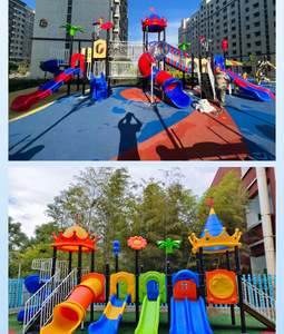 สนามเด็กเล่นกลางแจ้งมาตรฐานสูง โครงเหล็ก พร้อมสไลเดอร์พลาสติก LLDPE อุ<span class=keywords><strong>ป</strong></span>กรณ์เล่นเสริมพัฒนาการสำหรับสวนสาธารณะและโรงเรียน - Product Image 3