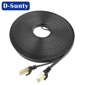 สายแพทช์คอร์ดแบบแบน Cat7 SSTP ป้องกันสัญญาณรบกวน 32AWG ทองแดงเปลือยชุบ RJ45 สายแลนเน็ตเวิร์ค OEM ความยาวตามสั่ง - Product Image 6